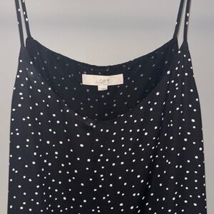 Black and white polkadot loft dress tank top